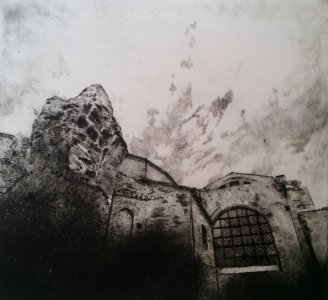 basilica di s. maria degli angeli e dei martiri  esterno 2019 puntasecca e vernice ferrosa